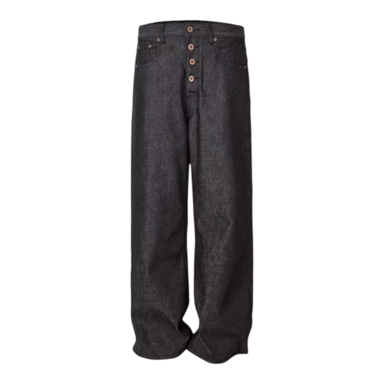 Button Fly Wide Leg Jeans znk000275