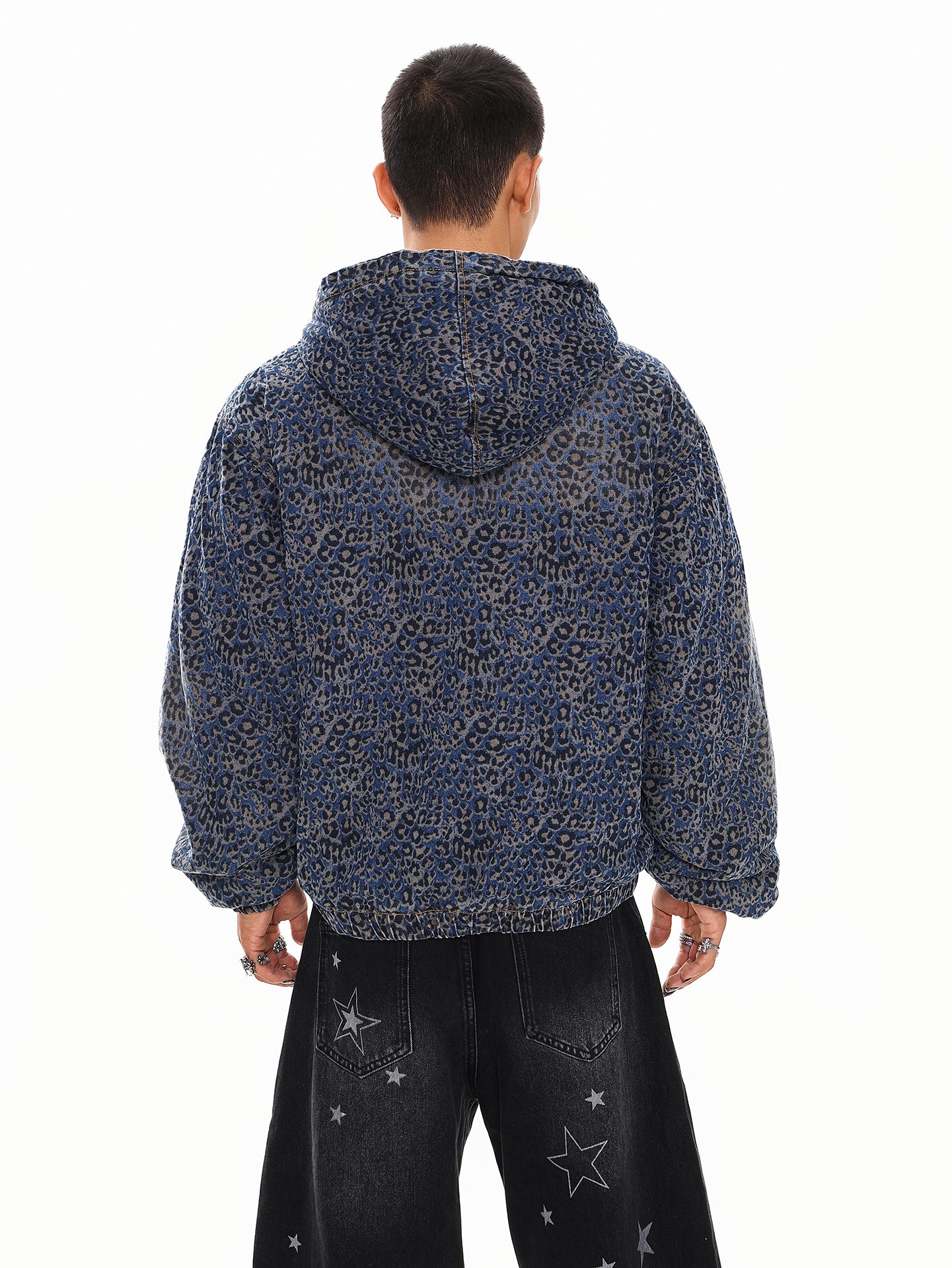 ブルーレオパードボアジャケット znk000067