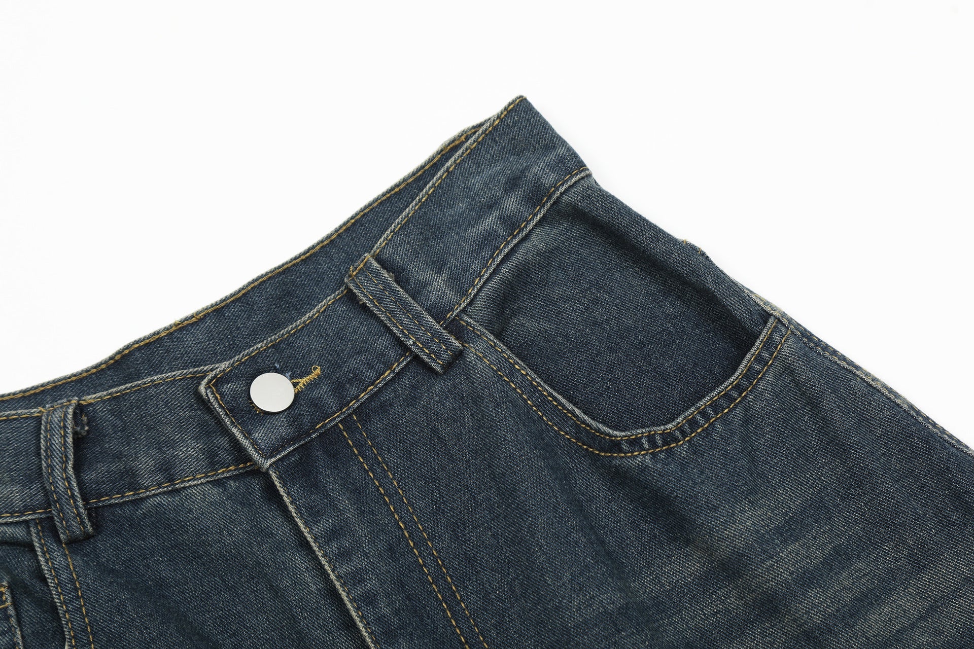 【2color】サイドライン×ダメージ加工 ワイドデニムパンツ SS-000296