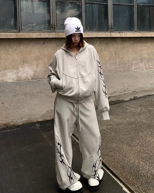 トライバルプリントワイドスウェットパンツ znk000145