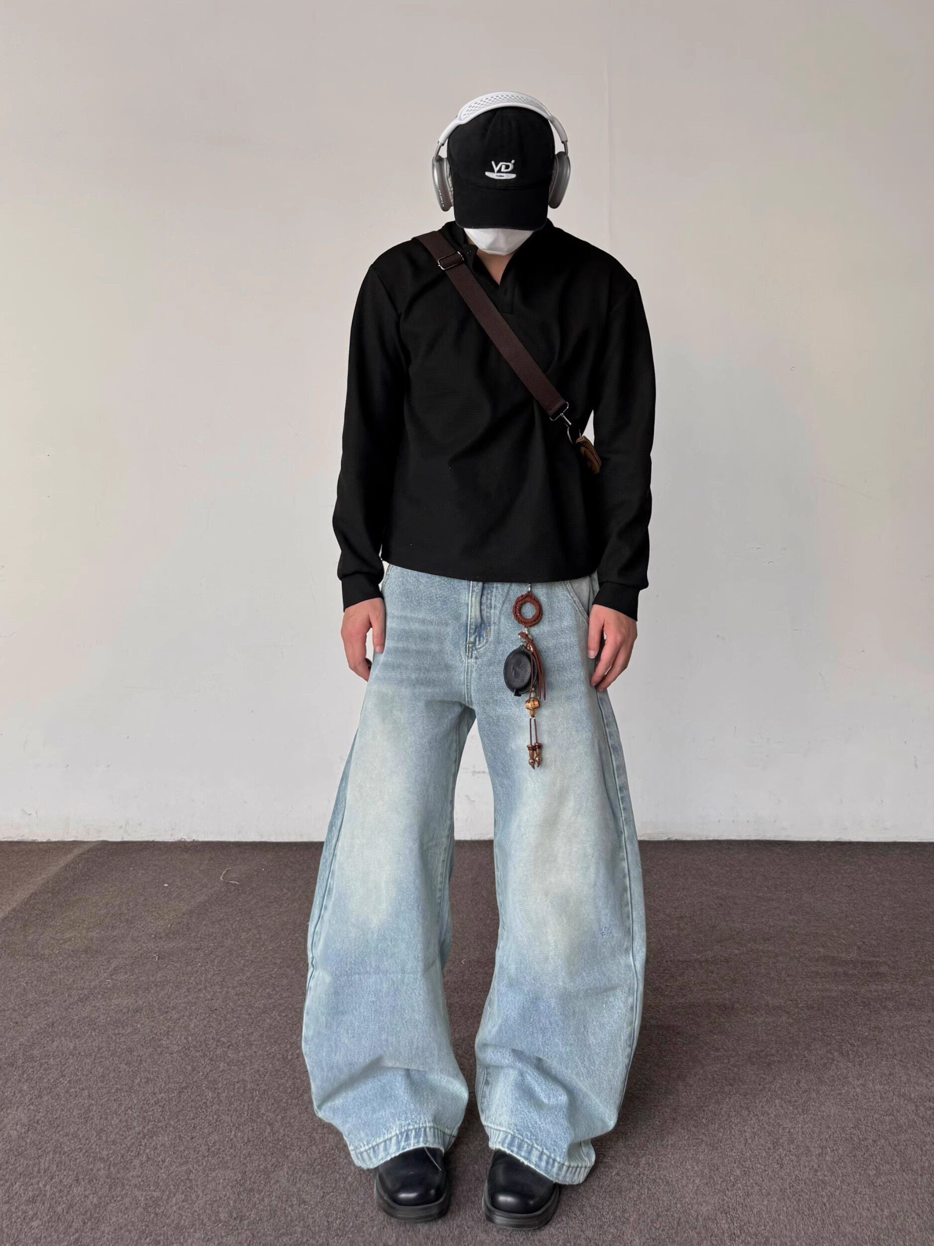 ライトブルーワイドデニムジーンズ znk000177