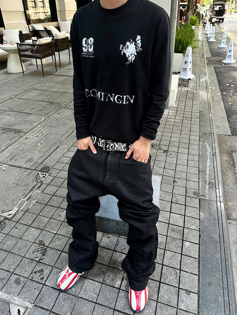 クラッシュプリント ロングスリーブTシャツznk000098