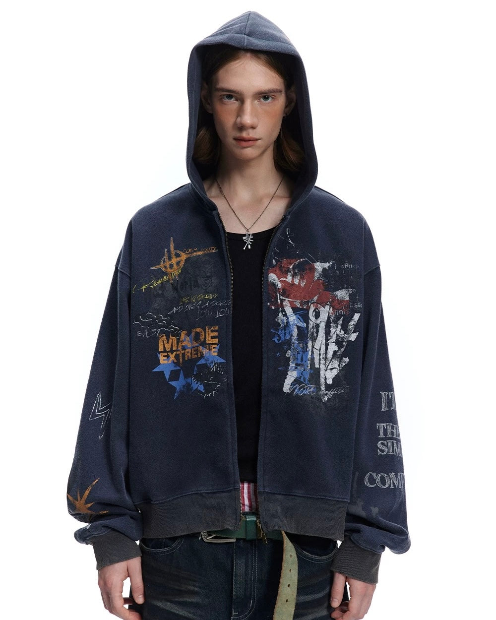 ペイントグラフィックジップパーカー znk000081