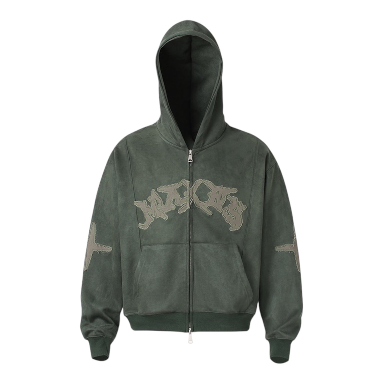 Graphic Washed Zip-Up Hoodie znk000204