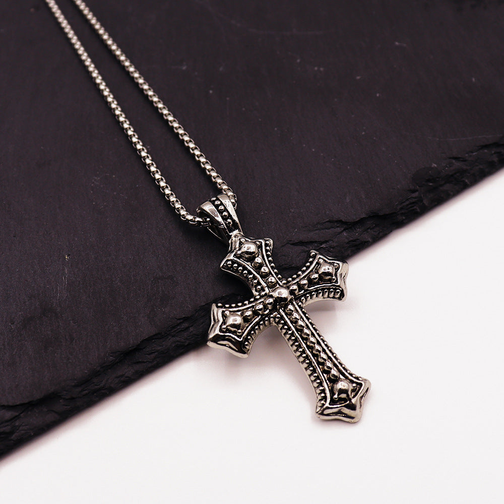 アンティーク風クロスペンダント ネックレス ストリート系アクセ SS-000337