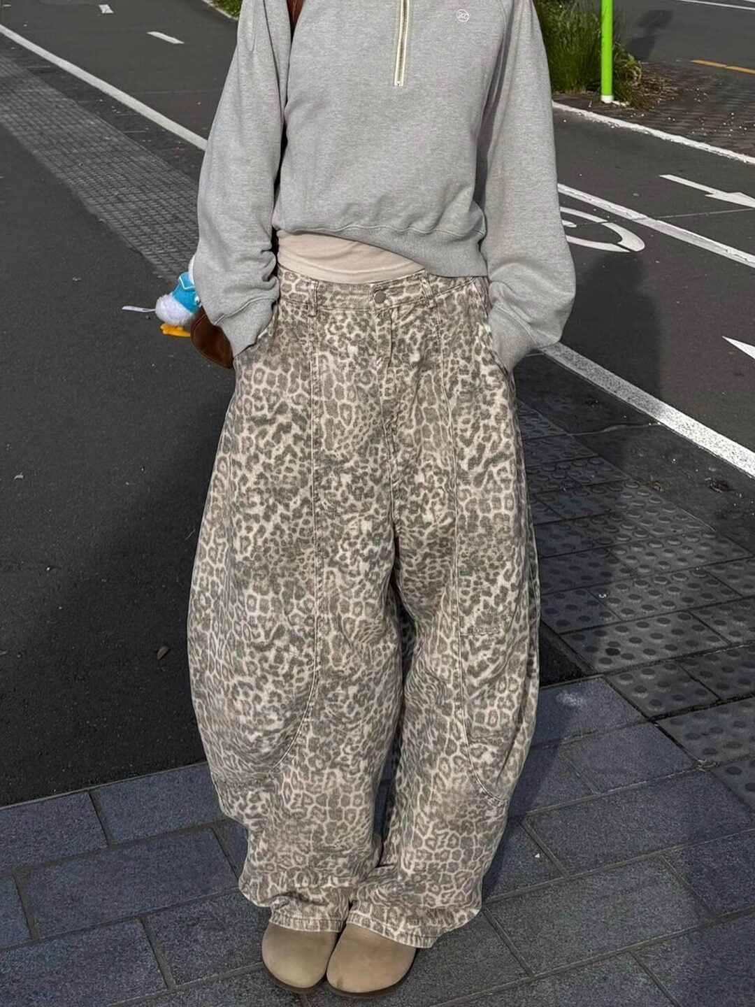 レオパードワイドデニムパンツ znk000179