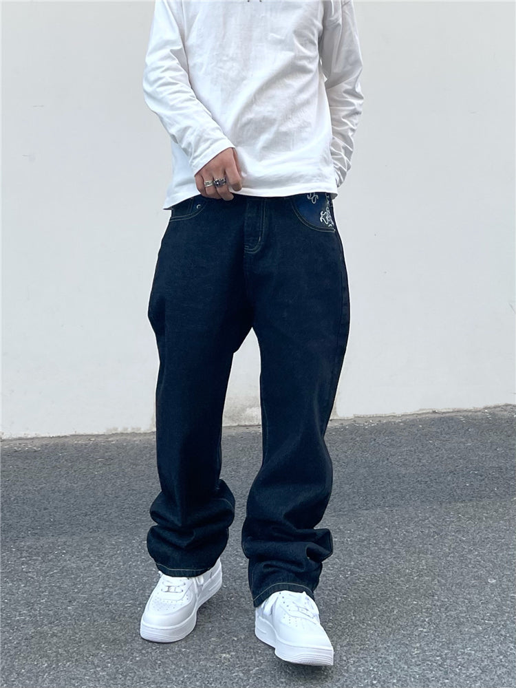 バンダナデザインデニムパンツ znk000043