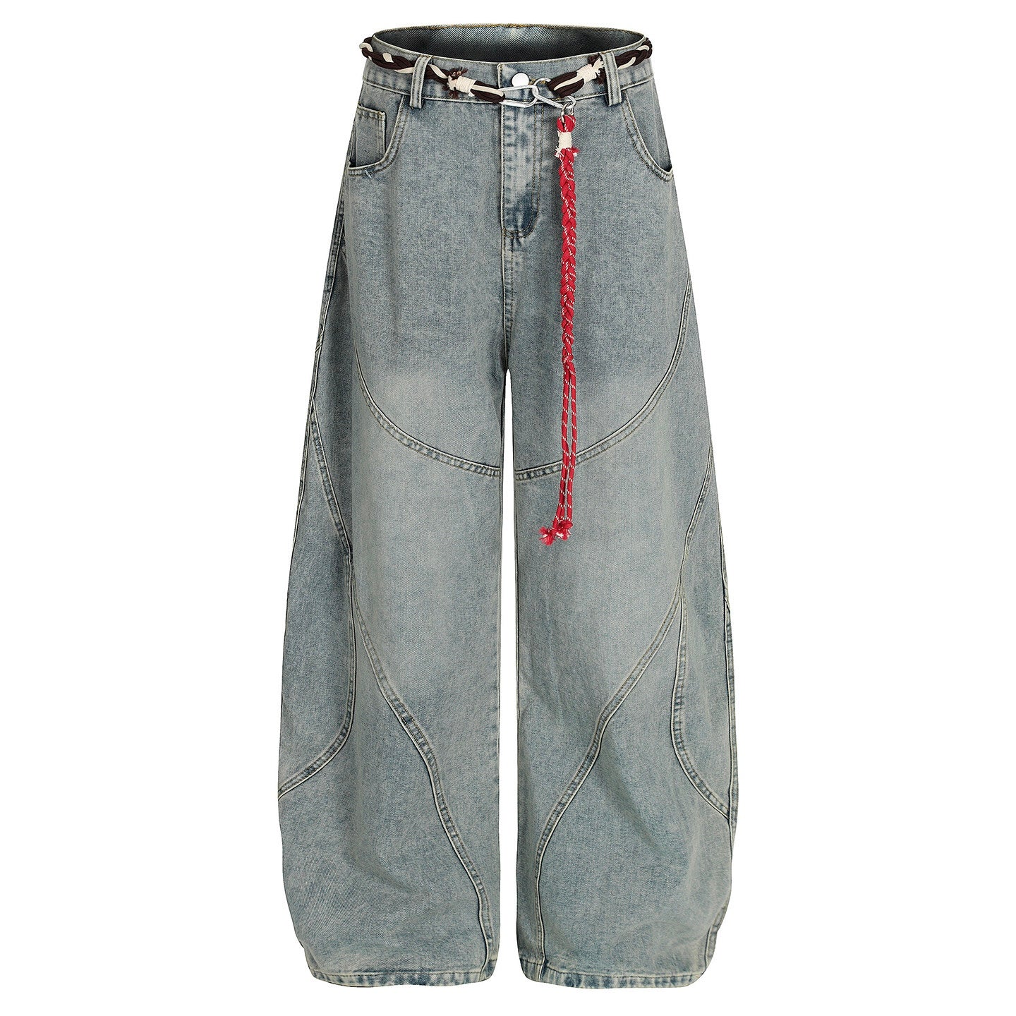 カーブステッチワイドデニムパンツ znk000162