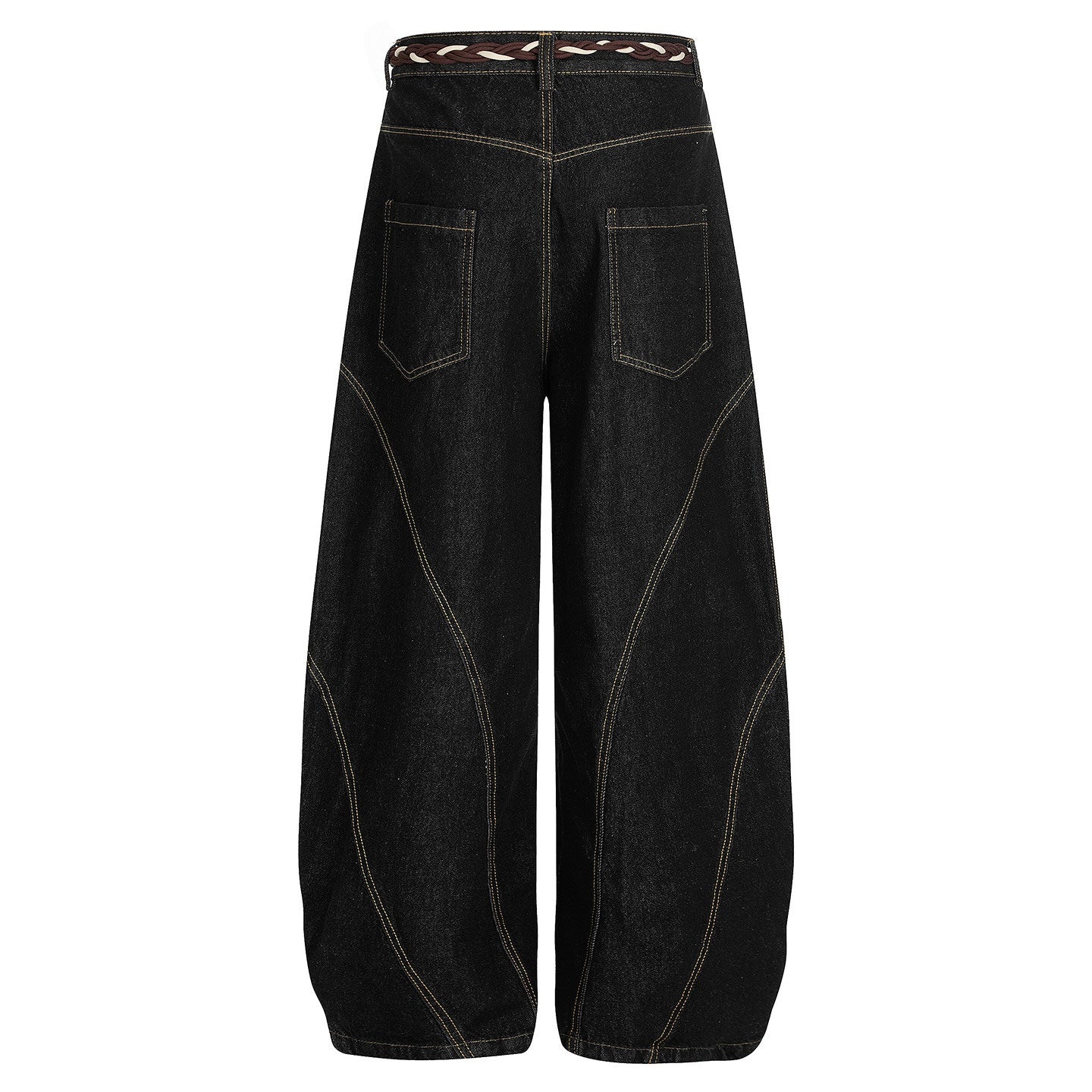 カーブステッチワイドデニムパンツ znk000162