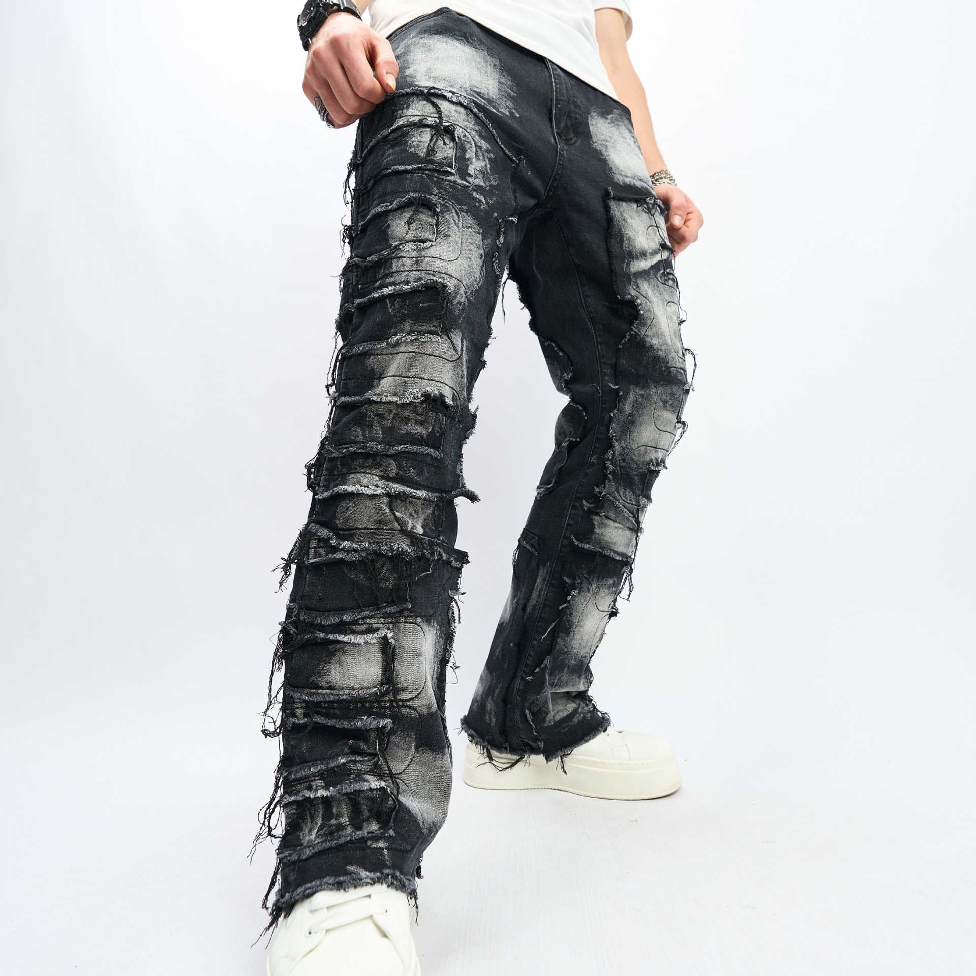 クラッシュデニムパンツ znk000020