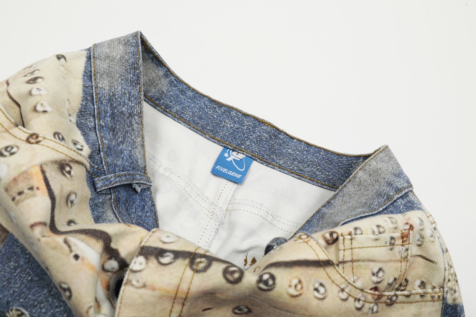 Wash Graphic Wide Denim Pants znk000280