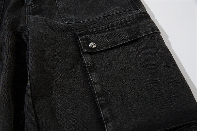 ブラックデニムカーゴパンツ znk000182