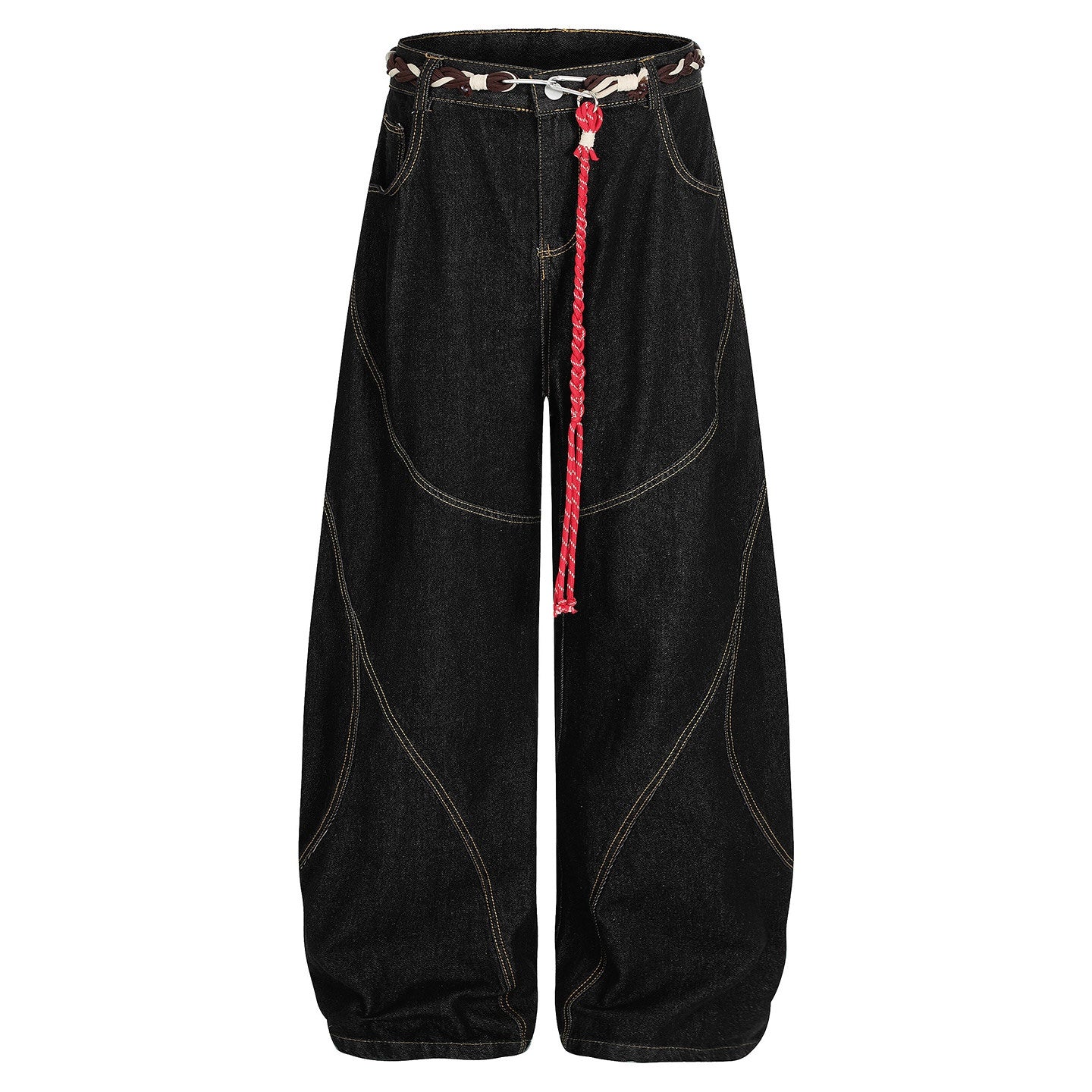 カーブステッチワイドデニムパンツ znk000162