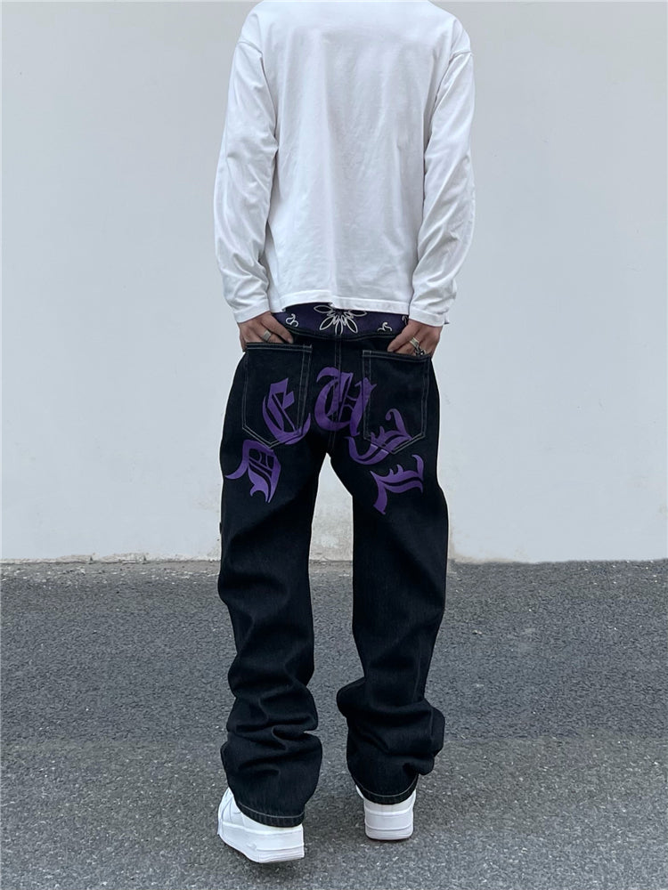 バンダナデザインデニムパンツ znk000043