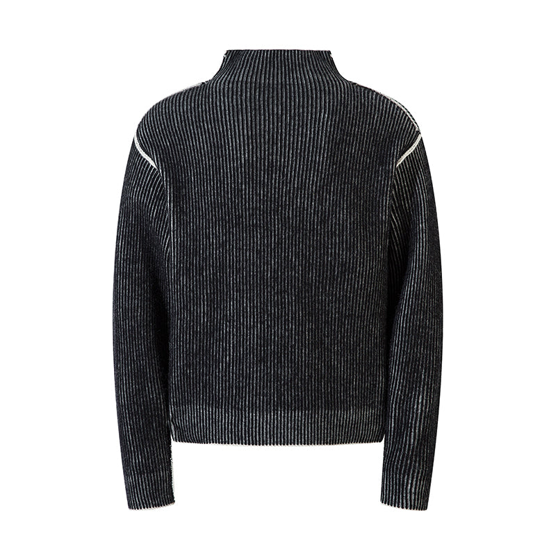 ミドルネックデザインニット znk000001