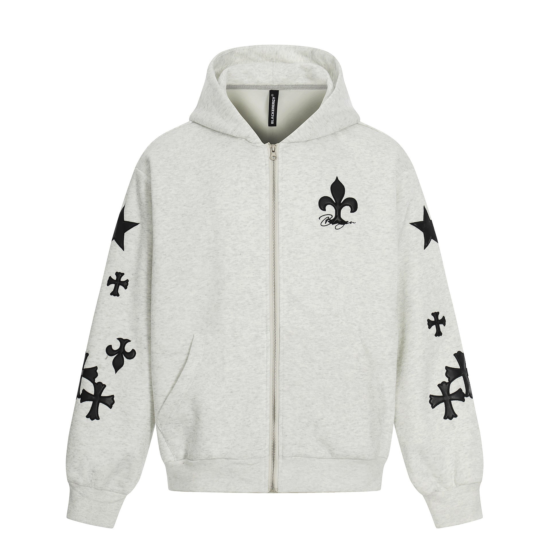 Contrast Cross Oversized Hoodie znk000288