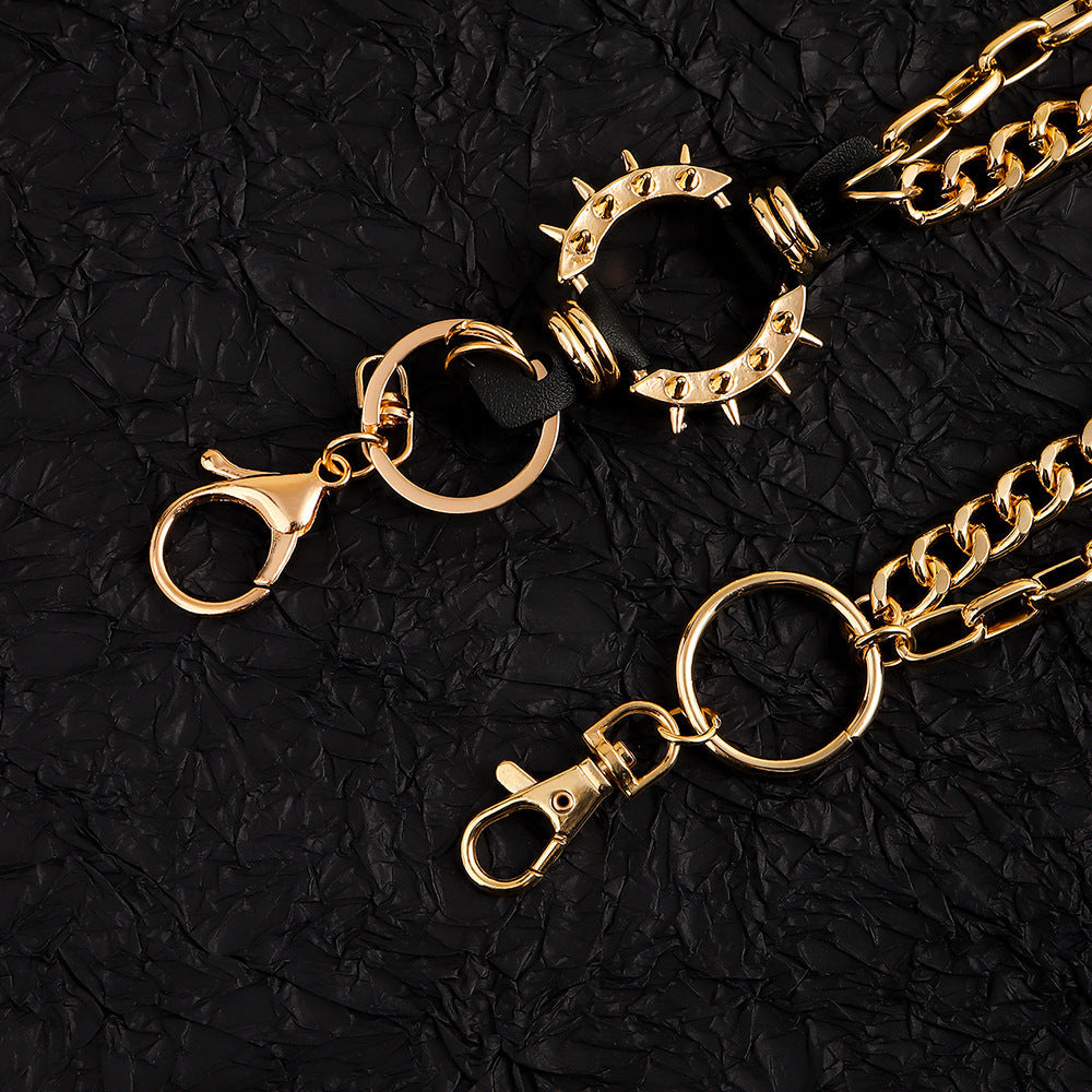 スパイクデザイン 2連ウォレットチェーン SS-000464