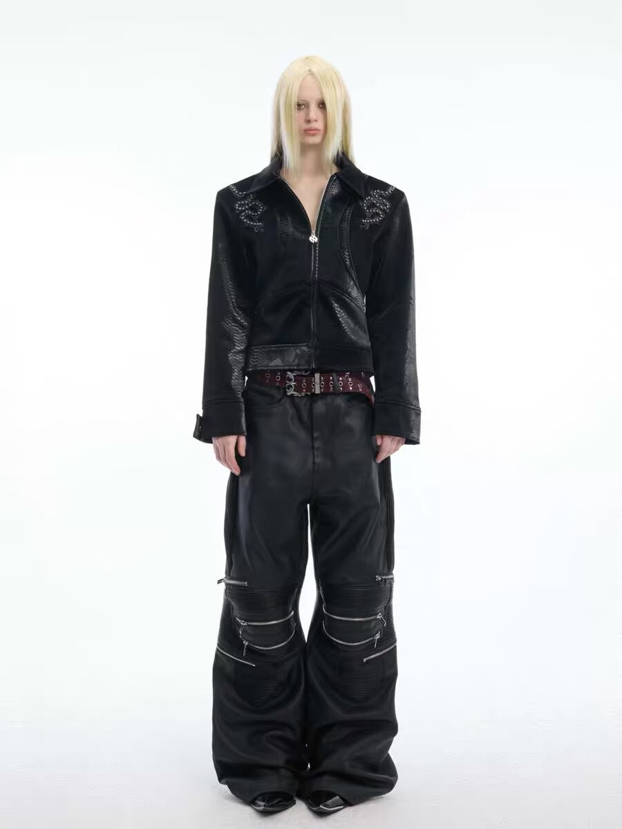 Obsidian Scale Zip-Up Jacket znk000221