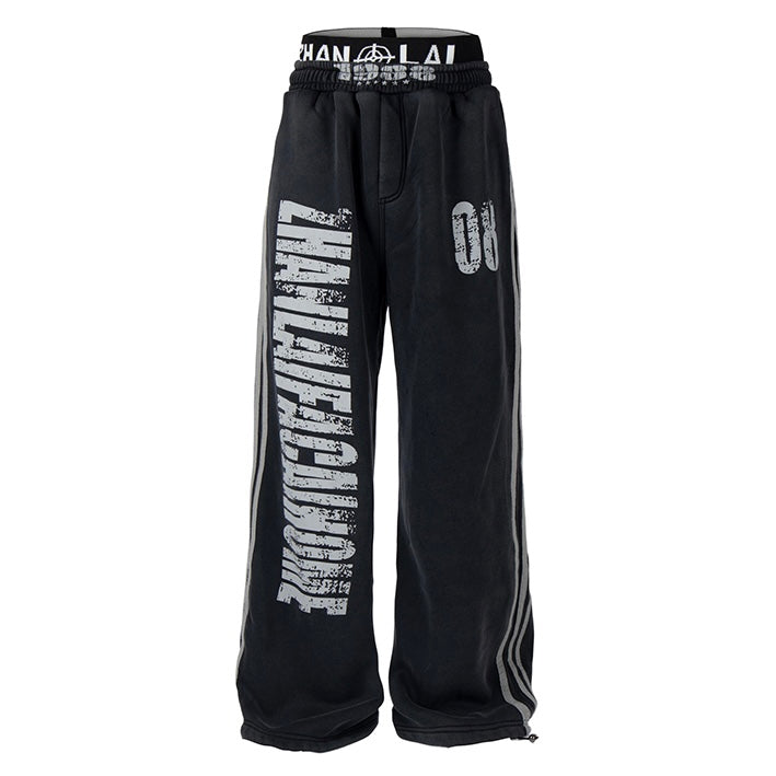 グラフィックワイドスウェットパンツ znk000065