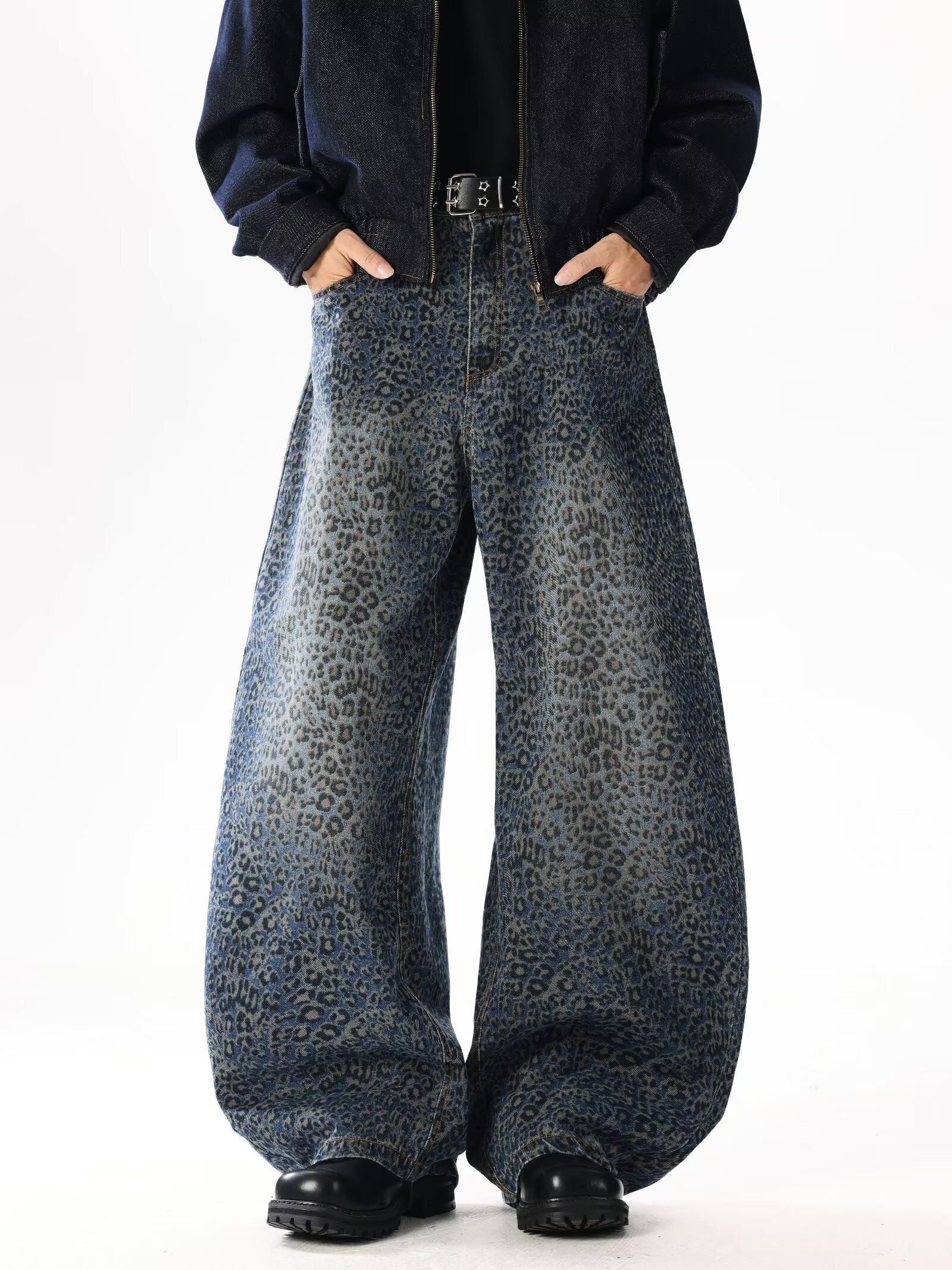 レオパードワイドデニムパンツ znk000143