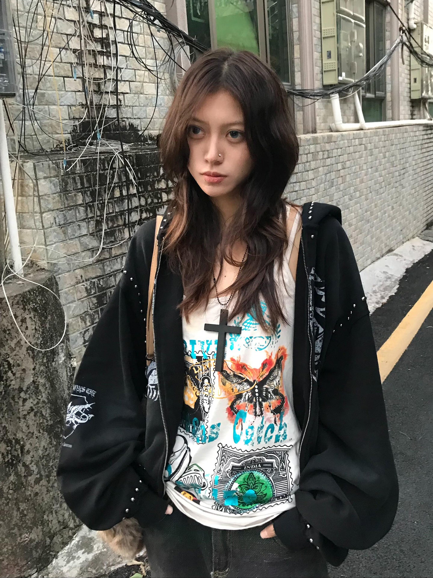 グラフィックスタッズパーカー znk000085