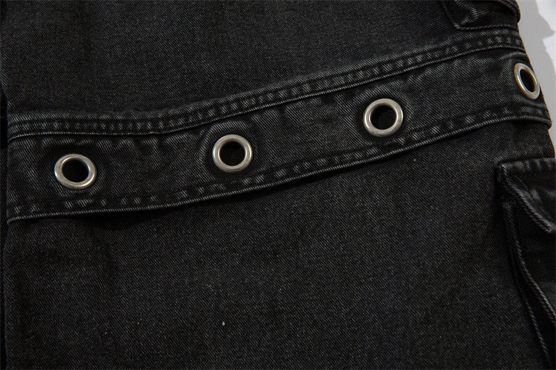 ブラックデニムカーゴパンツ znk000182