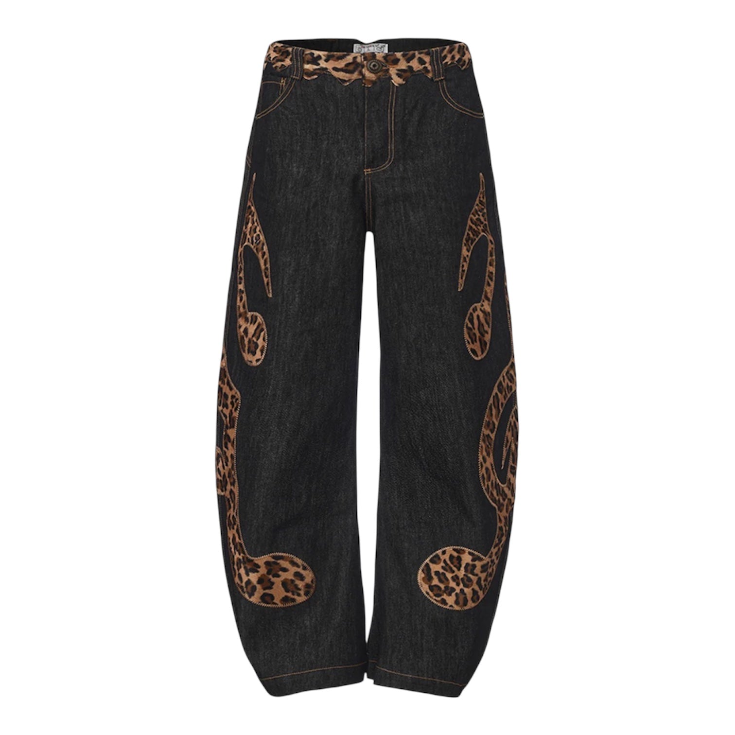 Leopard Patch Wide Denim znk000268