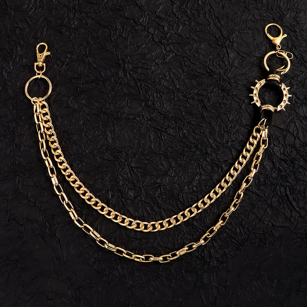 スパイクデザイン 2連ウォレットチェーン SS-000464