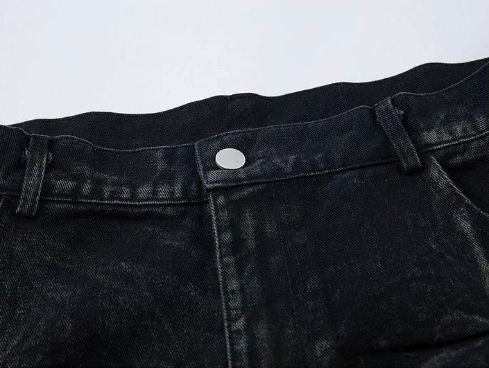 ジオメトリックバギーデニムパンツ znk000117