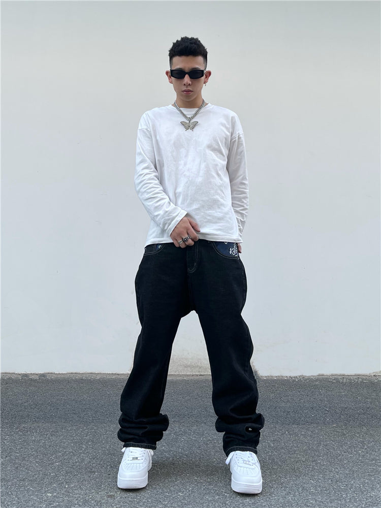 バンダナデザインデニムパンツ znk000043