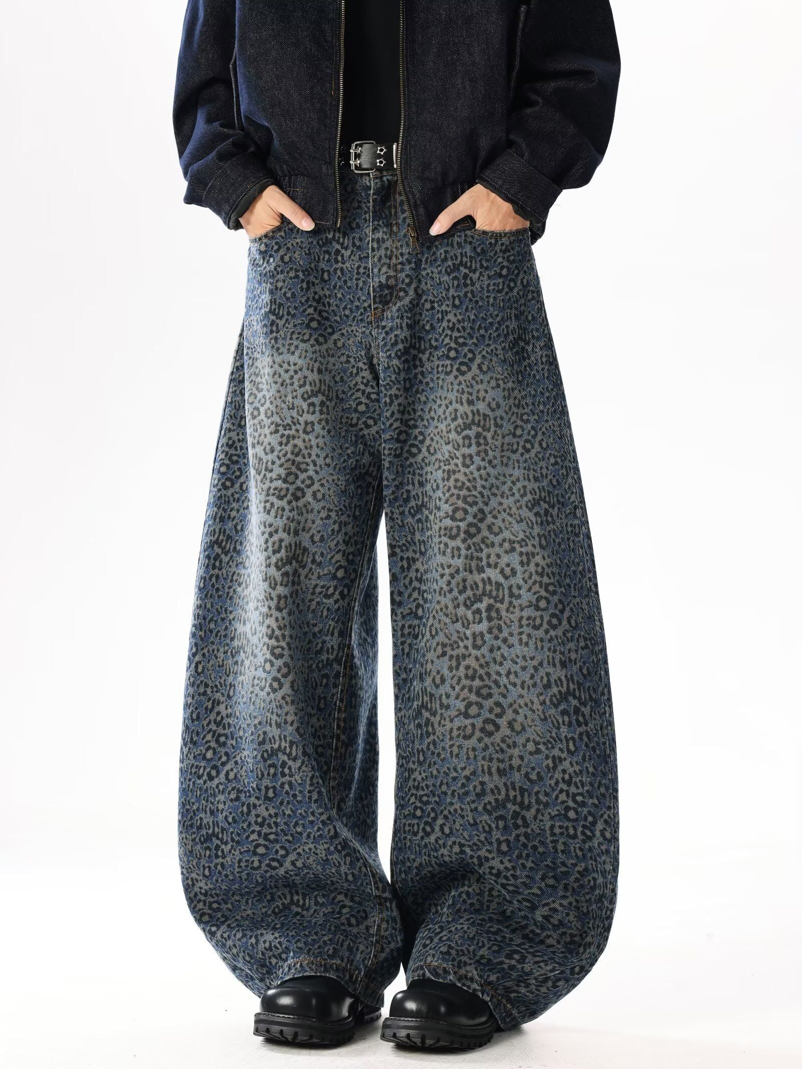 レオパードワイドデニムパンツ znk000143