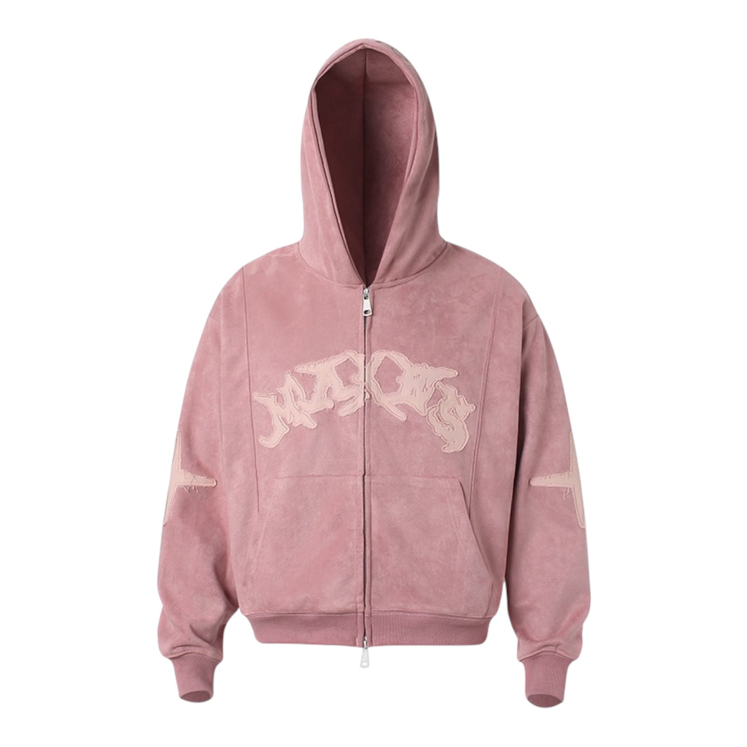 Graphic Washed Zip-Up Hoodie znk000204