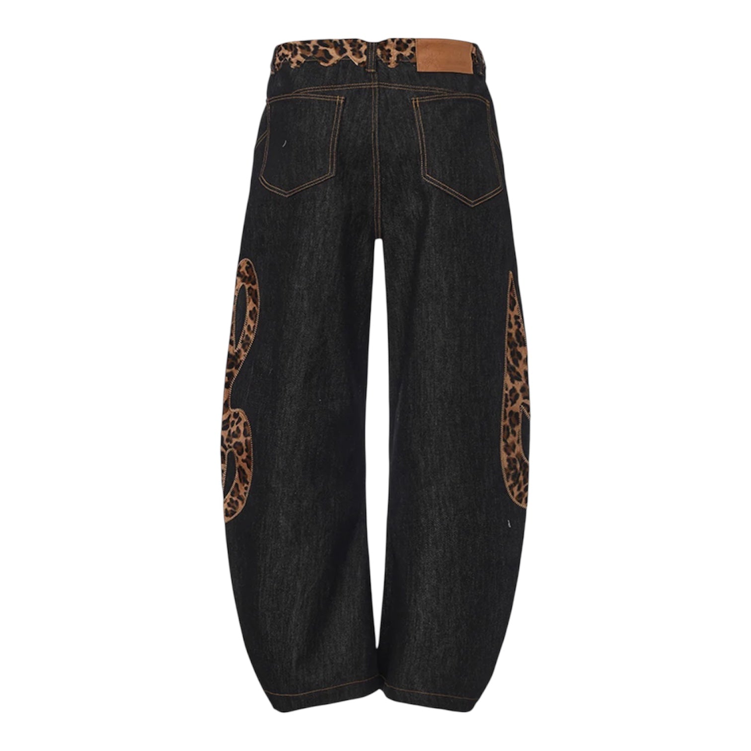 Leopard Patch Wide Denim znk000268