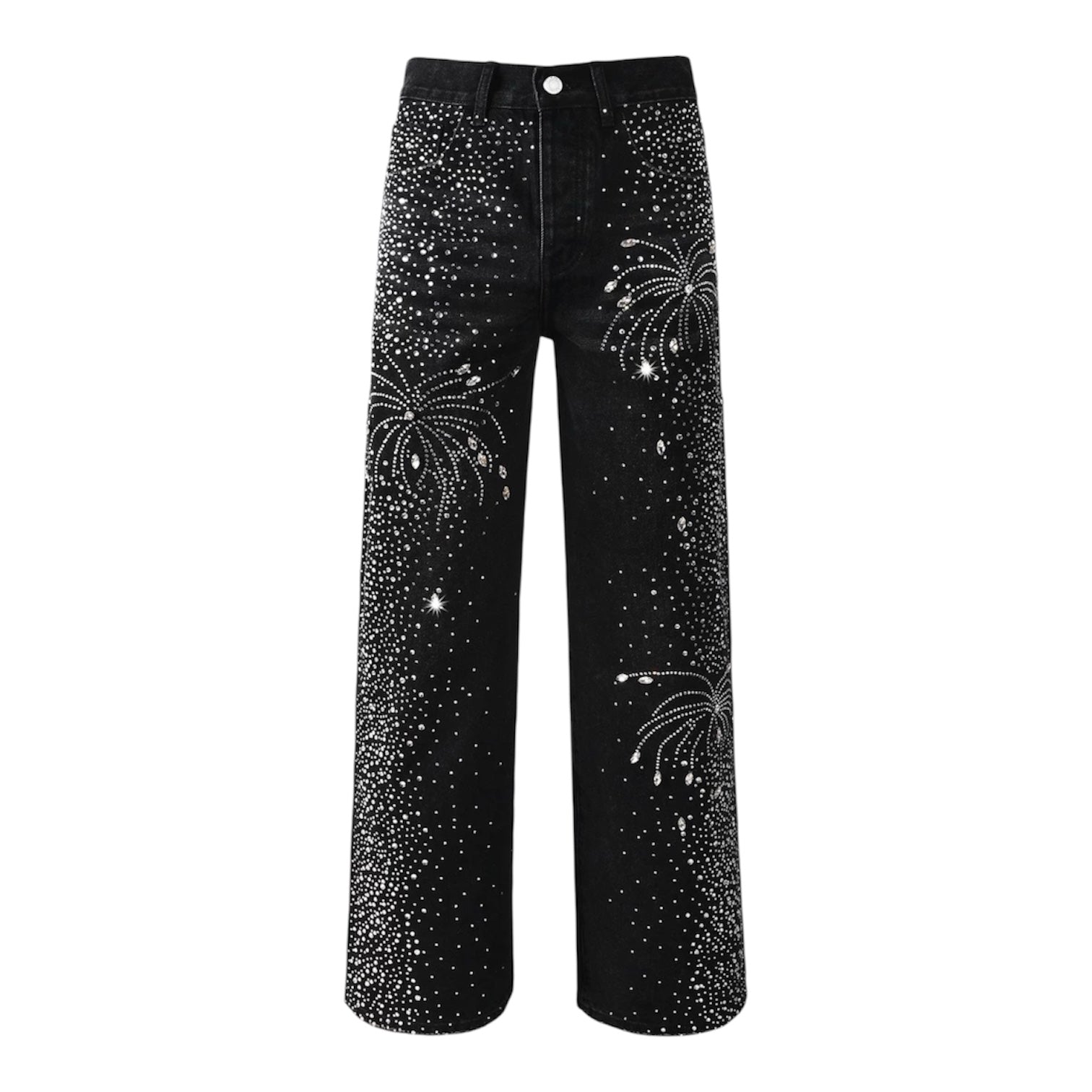 Rhinestone Wide Denim Pants znk000259