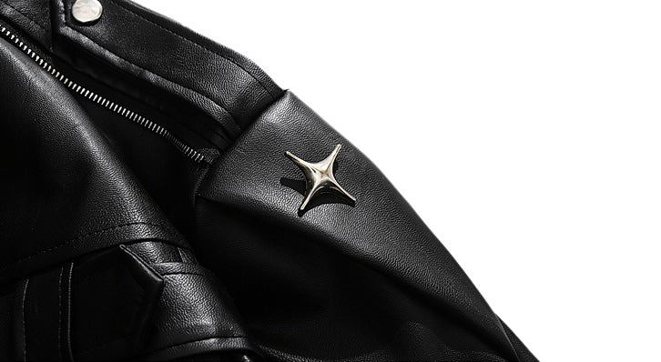 スターモチーフフェイクレザーブルゾン znk000123