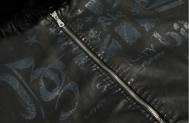 レザーファーフードジップジャケット znk000068