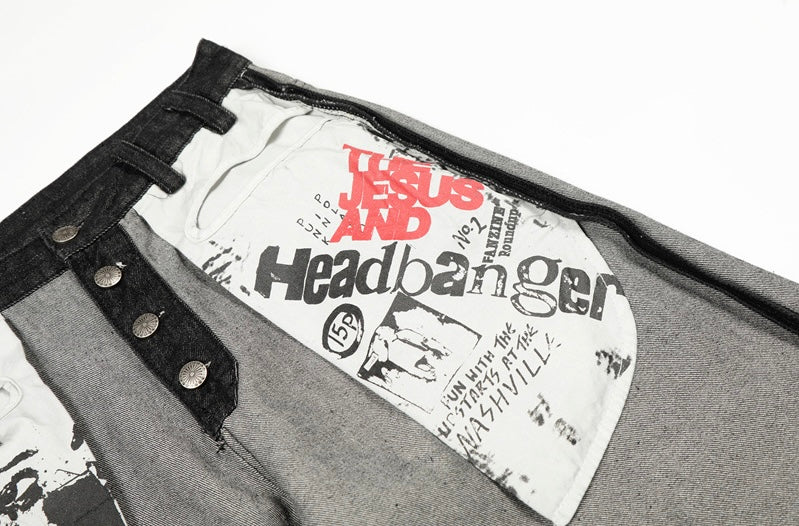 Dark Contrast Baggy Denim znk000287