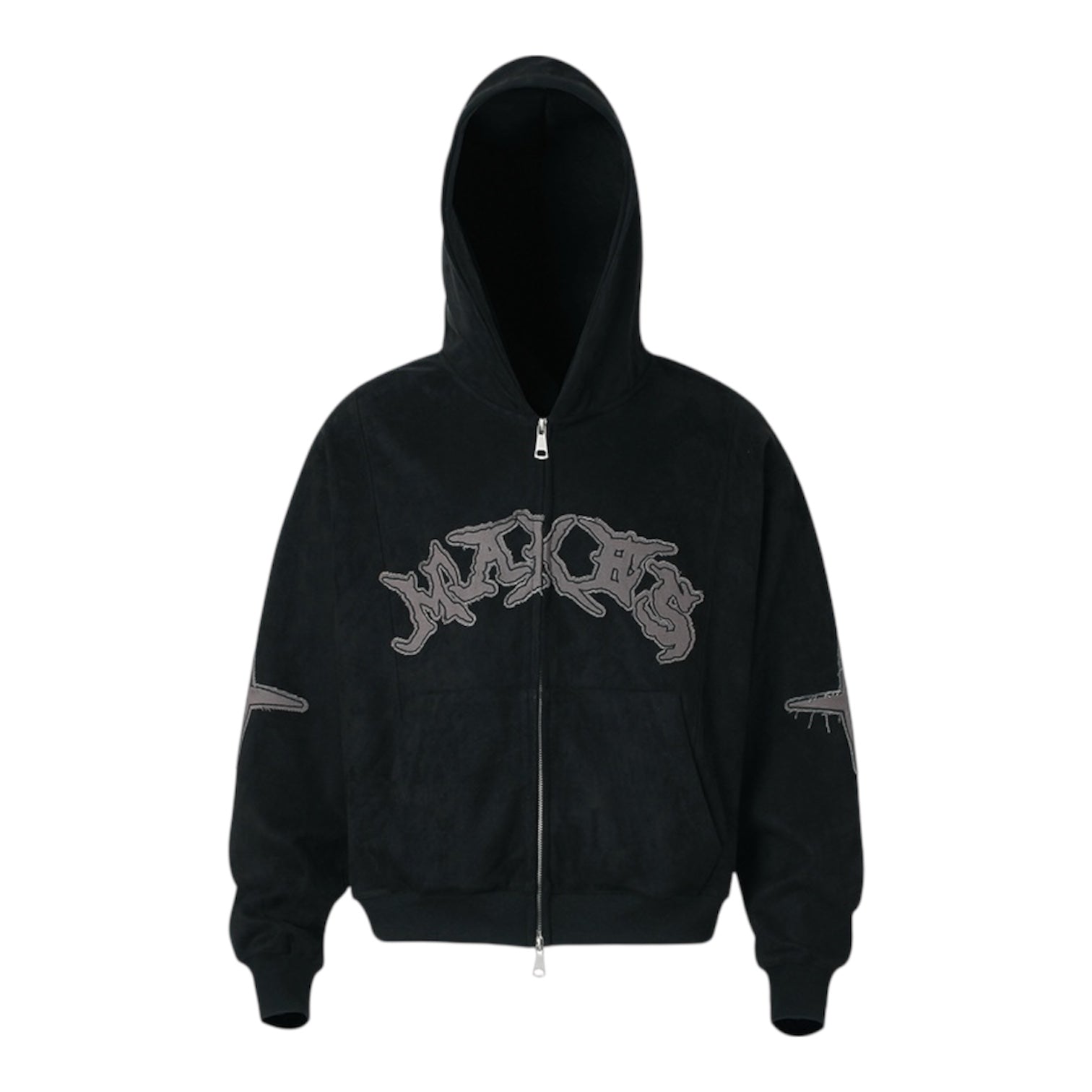 Graphic Washed Zip-Up Hoodie znk000204