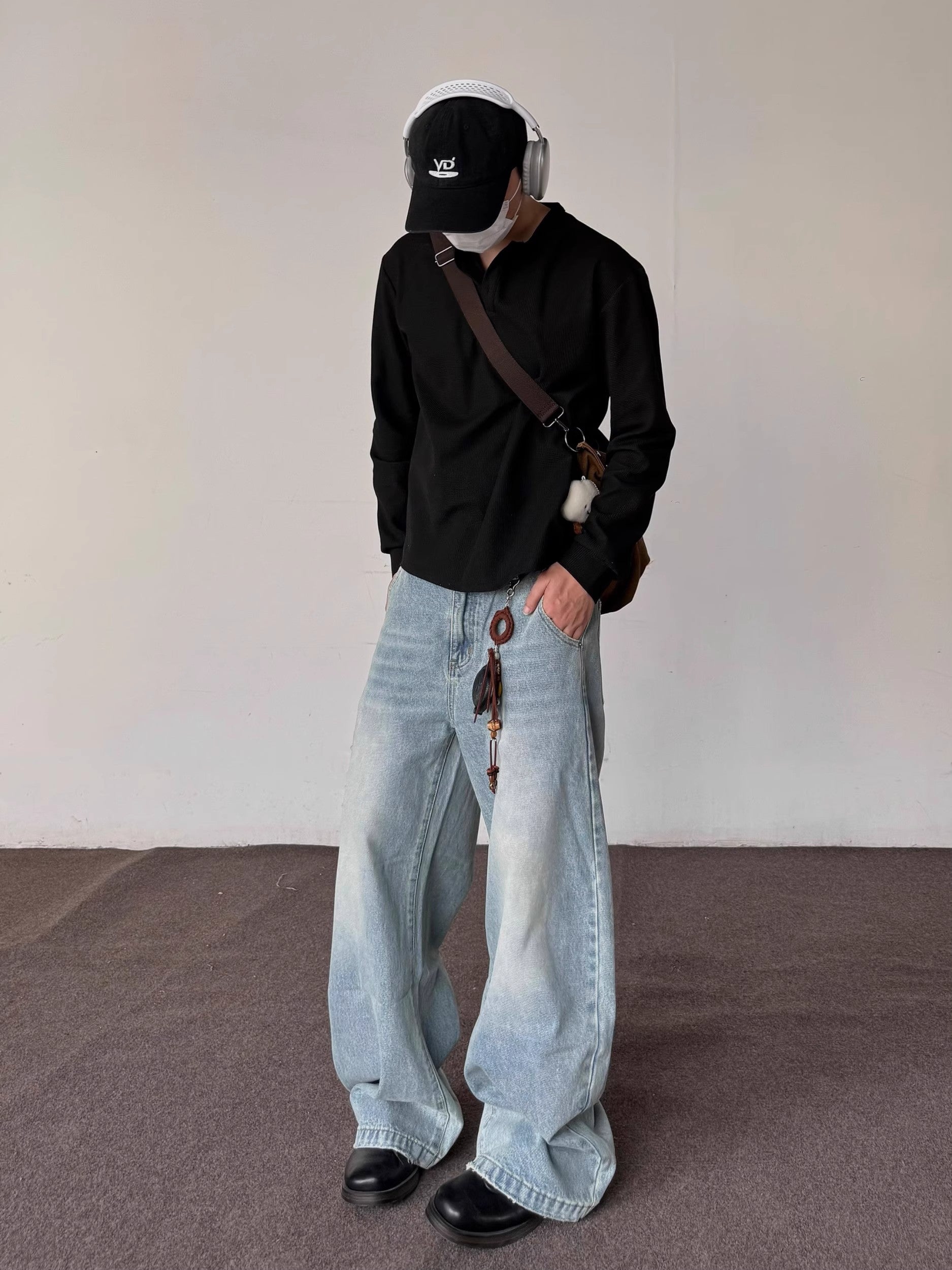 ライトブルーワイドデニムジーンズ znk000177