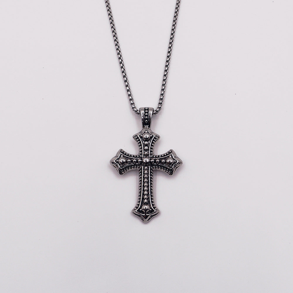 アンティーク風クロスペンダント ネックレス ストリート系アクセ SS-000337