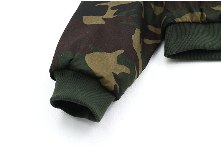 裏起毛ファー付き迷彩ボンバージャケット SS-000691