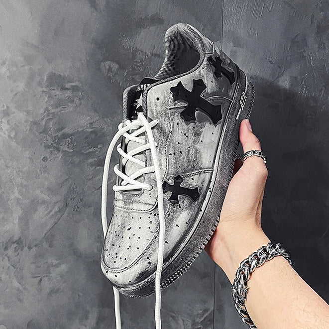 クロスパッチヴィンテージ厚底スニーカー znk000033