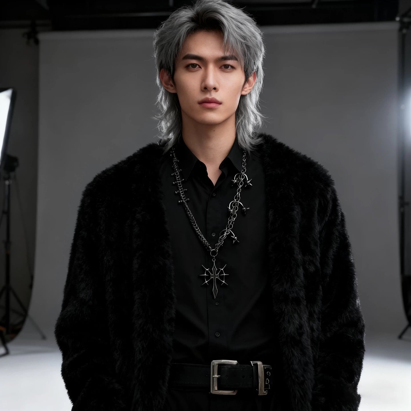 スパイククロスチェーンネックレス znk000075