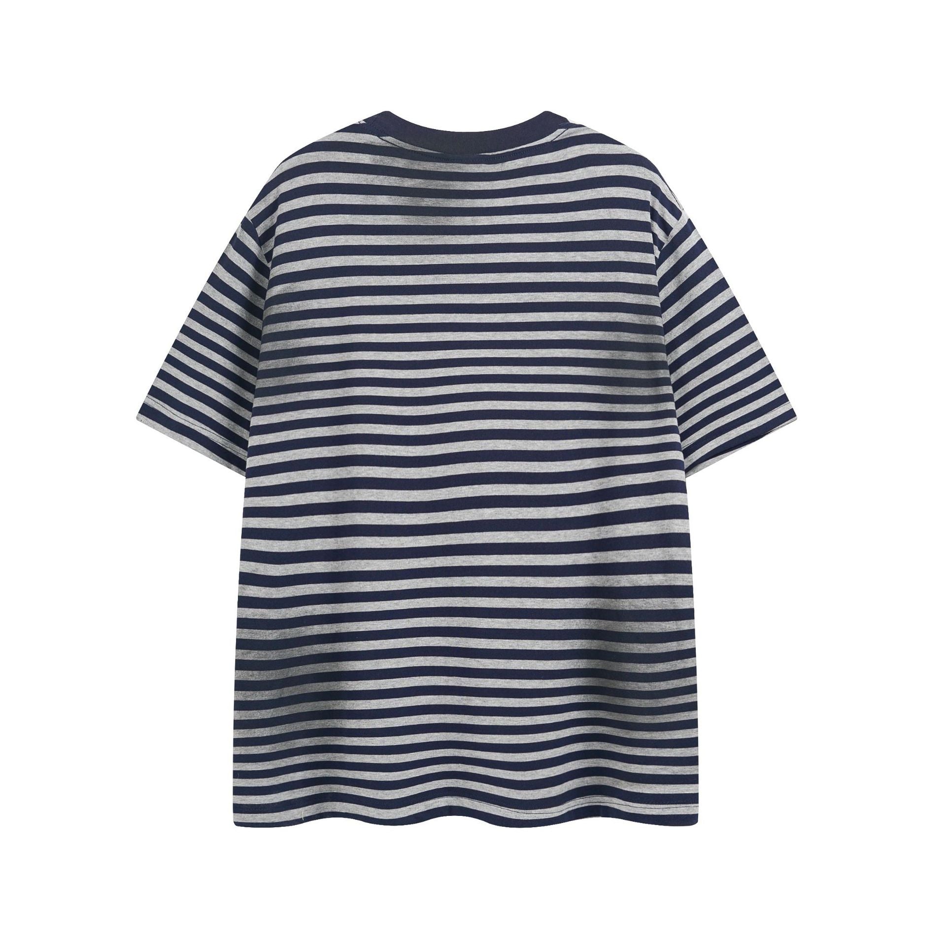 【2color】クロス柄ボーダーTシャツ｜オーバーサイズ SS-000306