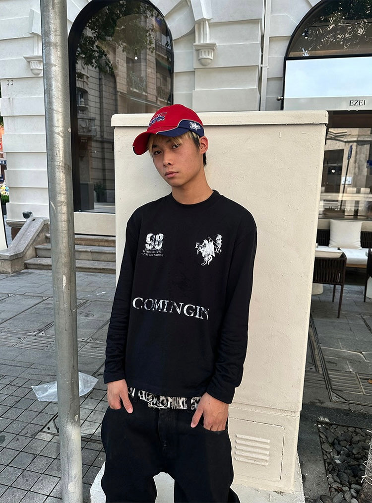 クラッシュプリント ロングスリーブTシャツznk000098