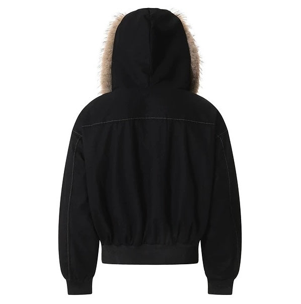 ファーフードボンバージャケット znk000099