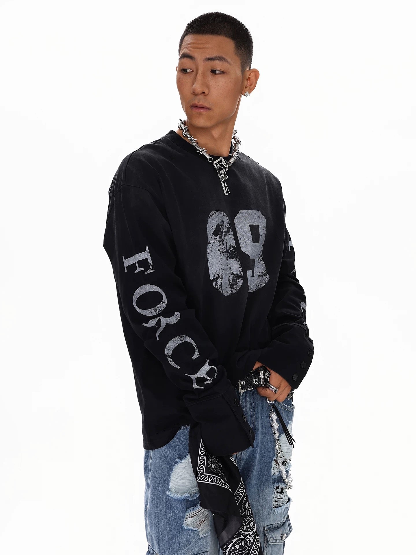 Grunge Style Long Sleeve T-Shirt znk000220
