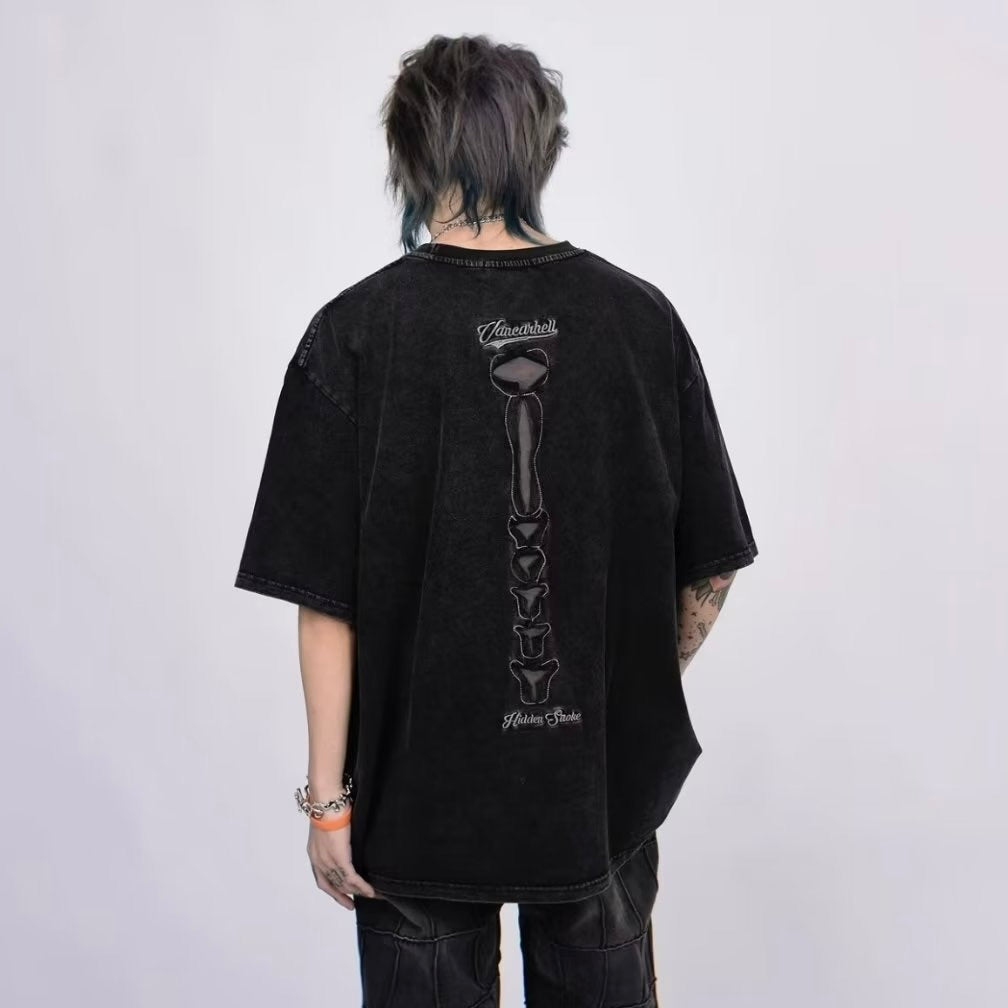 Ripped Skeleton Graphic T-Shirt znk000256