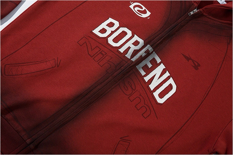 ストリート ジップパーカー BORFEND バックナンバー ロゴ入り フーディ SS-000690