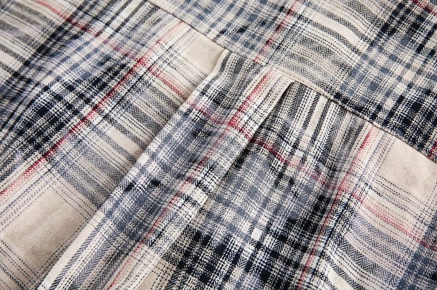 Distressed Patchwork Flannel Shirt znk000289